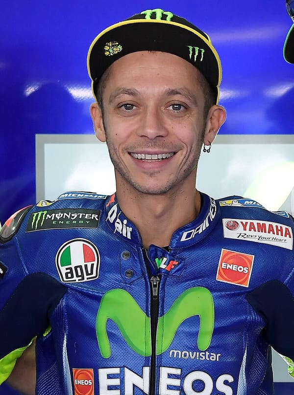 Valentino Rossi, Italy (portrait via Wikimedia Commons)