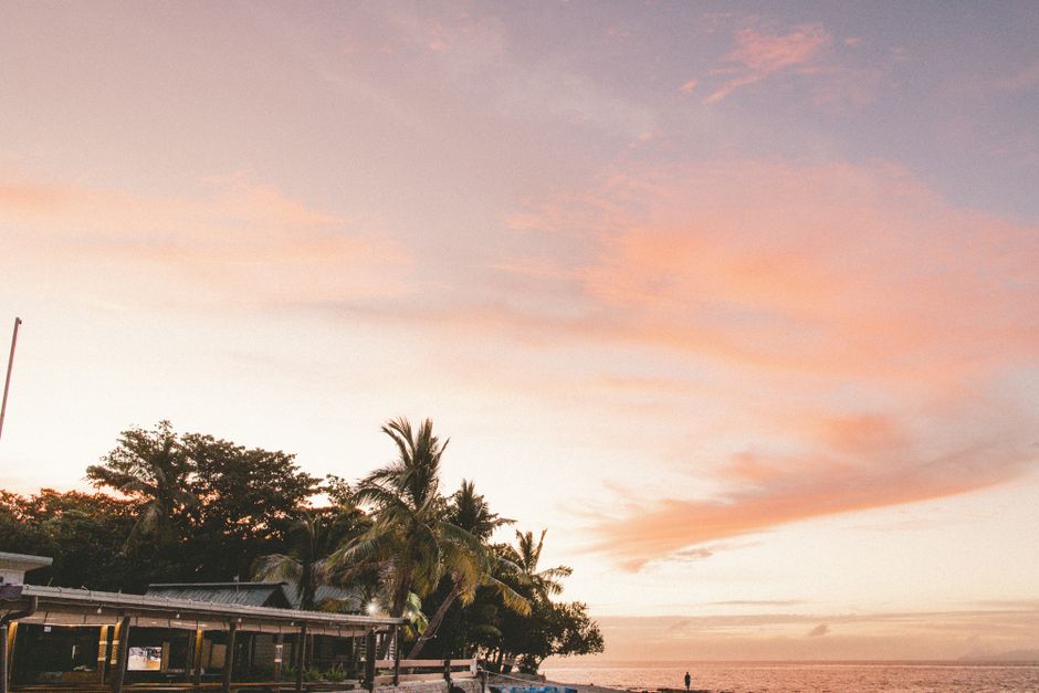 Wailoaloa Beach at sunset, Nadi, Fiji