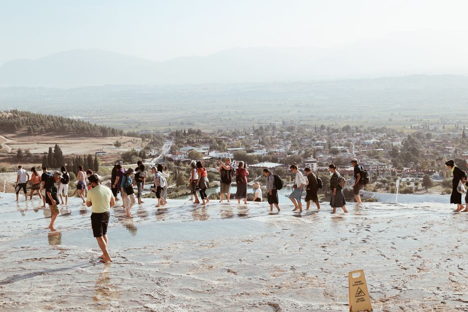 Walk down the travertine terraces barefoot, Pamukkale (Wimup)