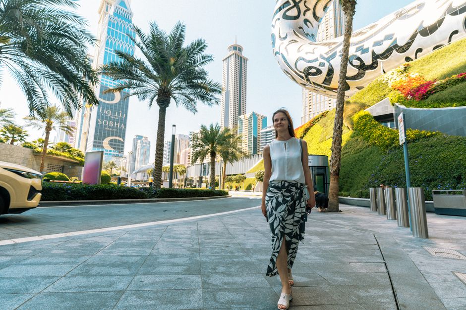 Walk down through the Museum of the Future, Dubai, United Arab Emirates