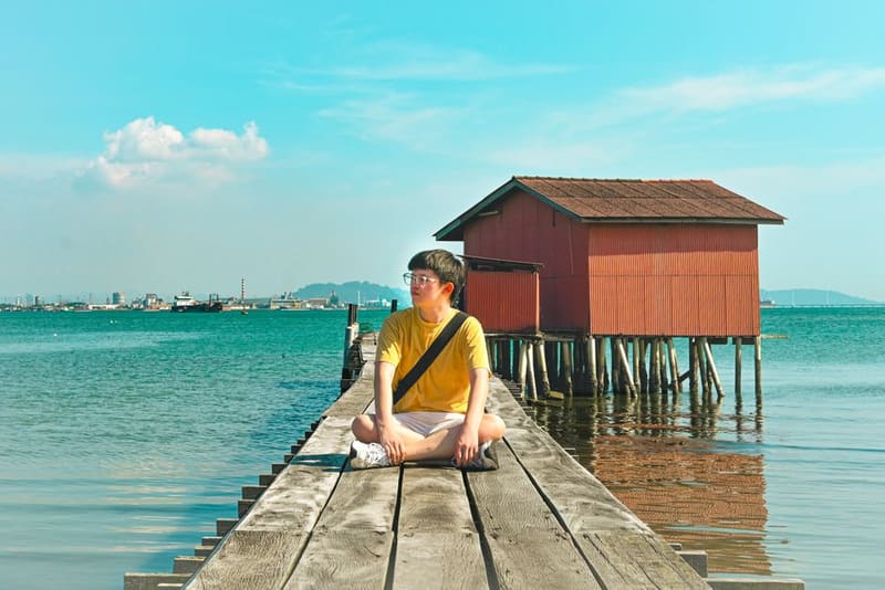 Walk out over the water at Chew Jetty, Penang, Malaysia