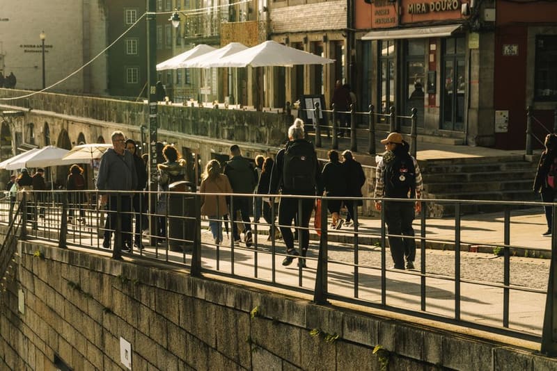 Walk the Ribeira quay under the arches, Porto, Portugal