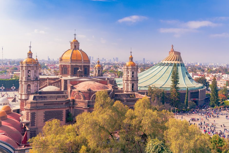 Walk up to the Basílica de Guadalupe on Tepeyac hill, Mexico City, Mexico