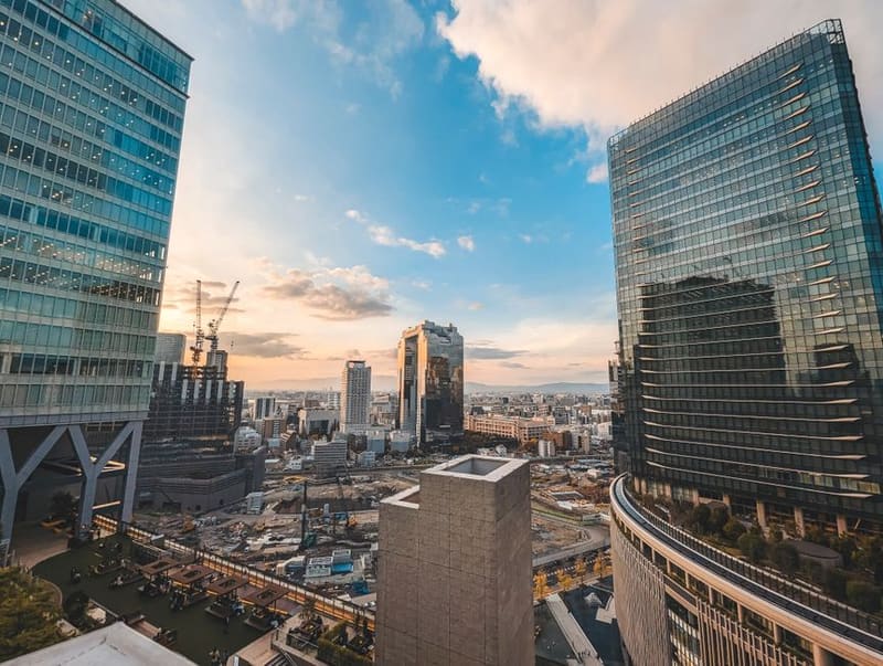 Watch the sunset from the Umeda Sky Building, Osaka, Japan