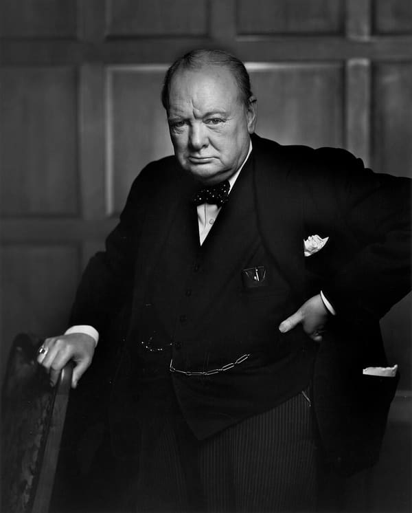 Winston Churchill, United Kingdom (portrait via Wikimedia Commons)
